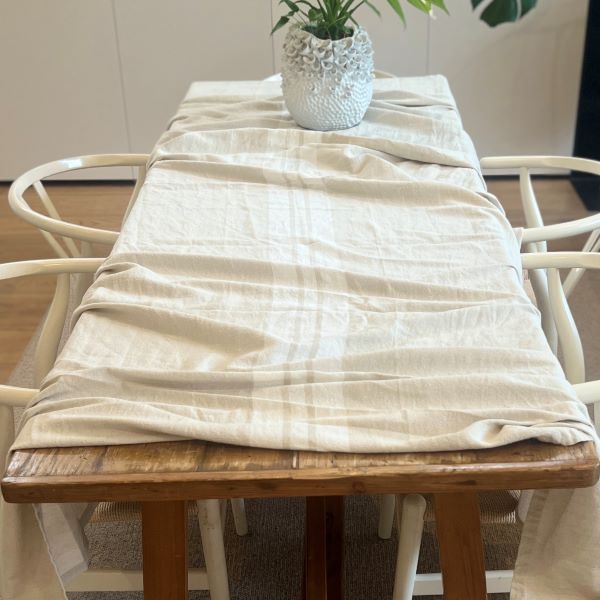Tablecloth - Cream Stripe