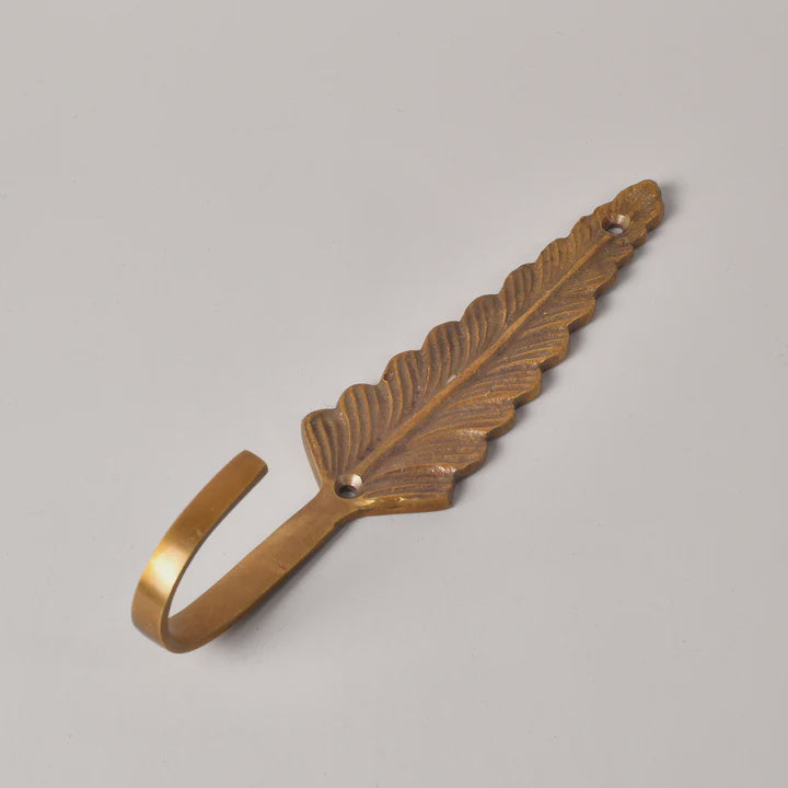 Long Leaf Hook - Detailed Brass
