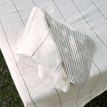 Carter French Linen Napkin Set - White With Black Stripe