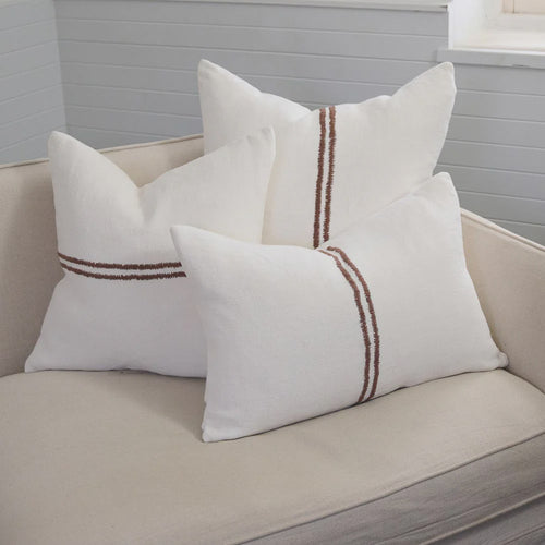 Orion Cushion - White/Chocolate