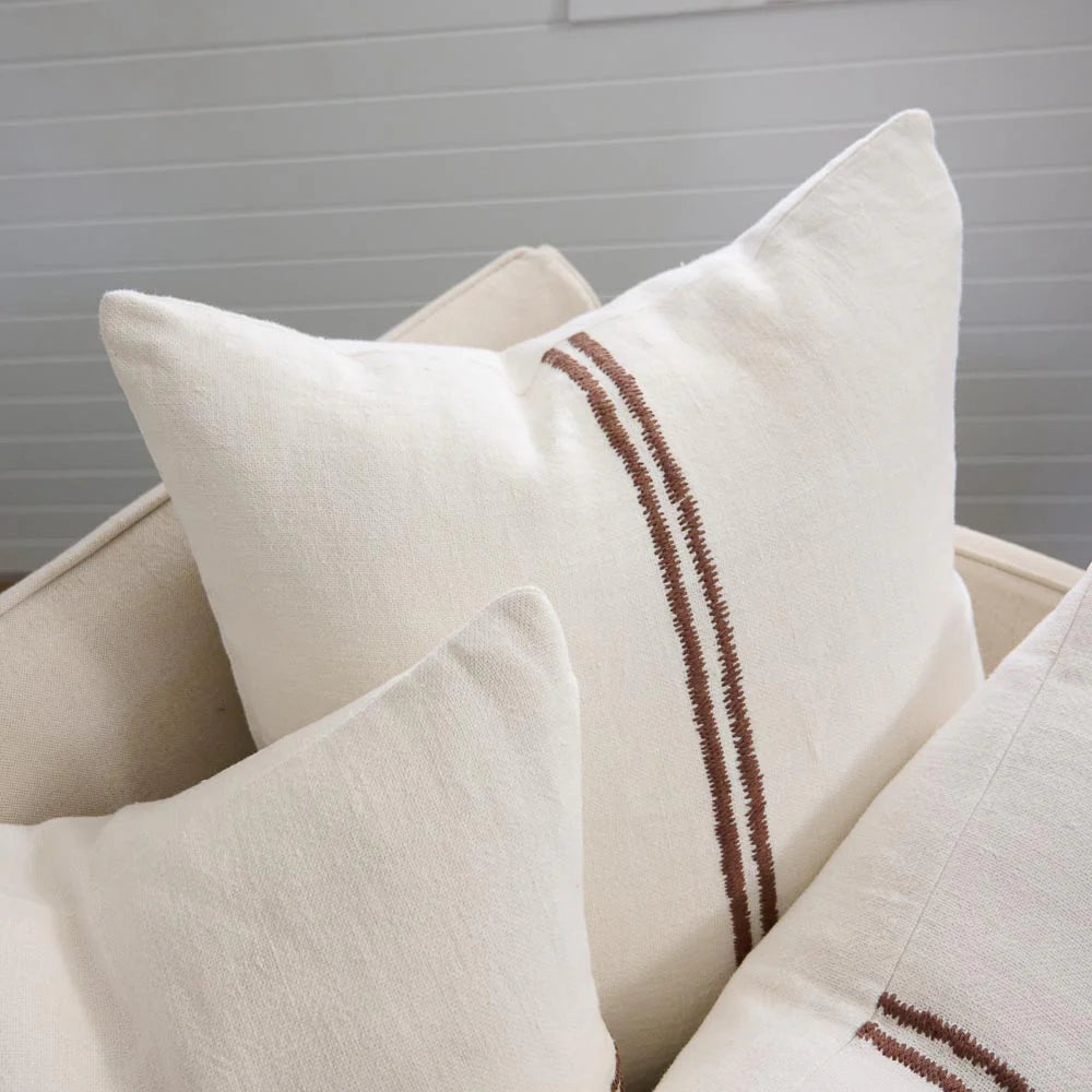 Orion Cushion - White/Chocolate