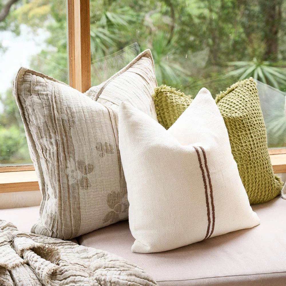 Orion Cushion - White/Chocolate