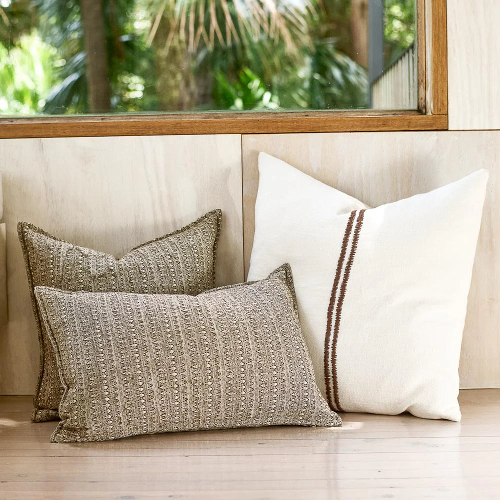 Orion Cushion - White/Chocolate