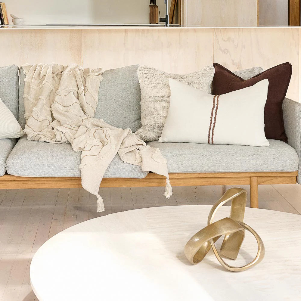 Orion Cushion - White/Chocolate