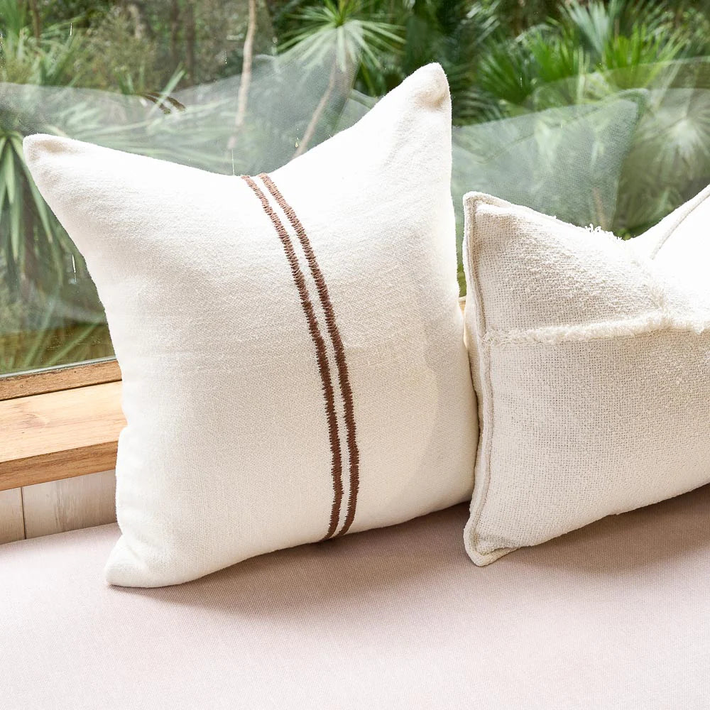 Orion Cushion - White/Chocolate