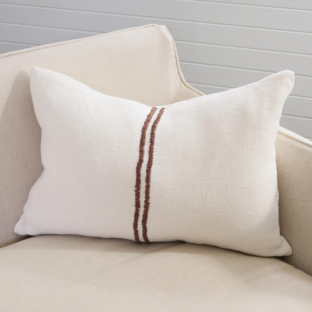Orion Cushion - White/Chocolate