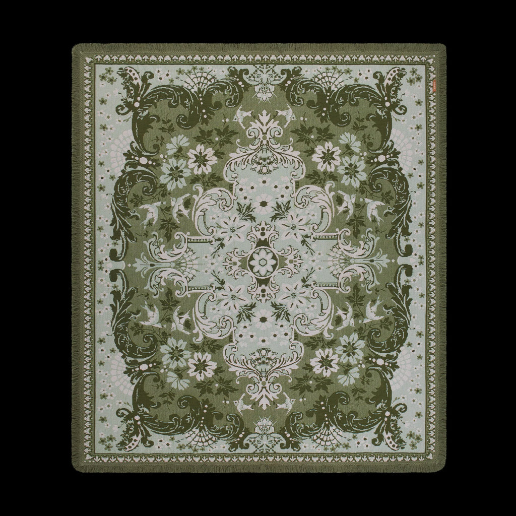 Ornate Floral Throw - Fern