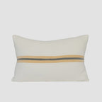 Ribbon Cushion - White/Butter/Grey