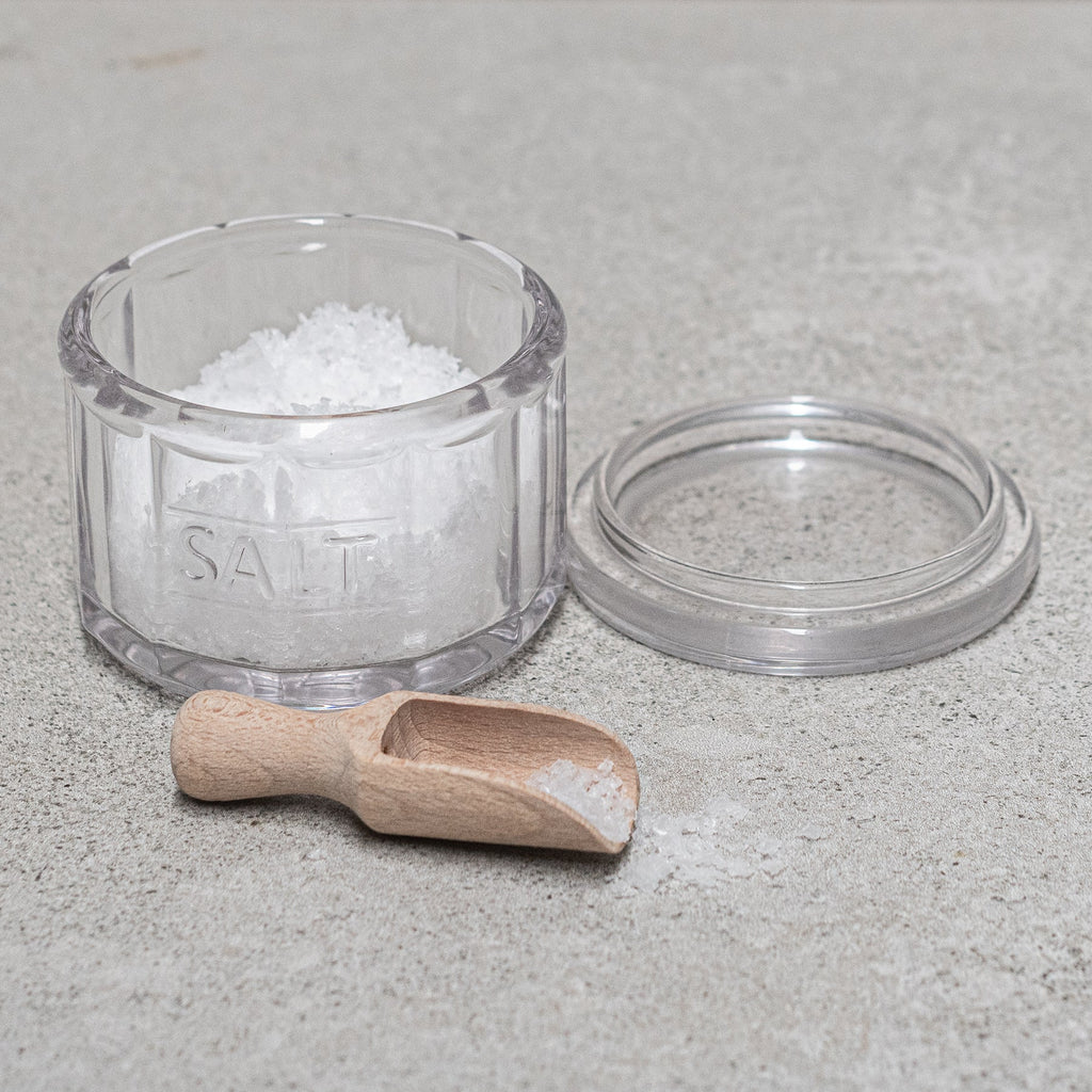 Salt Pot with Wooden Scoop