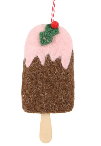 Mervelle Felt Ice Cream Hanging Tree Ornament Pink