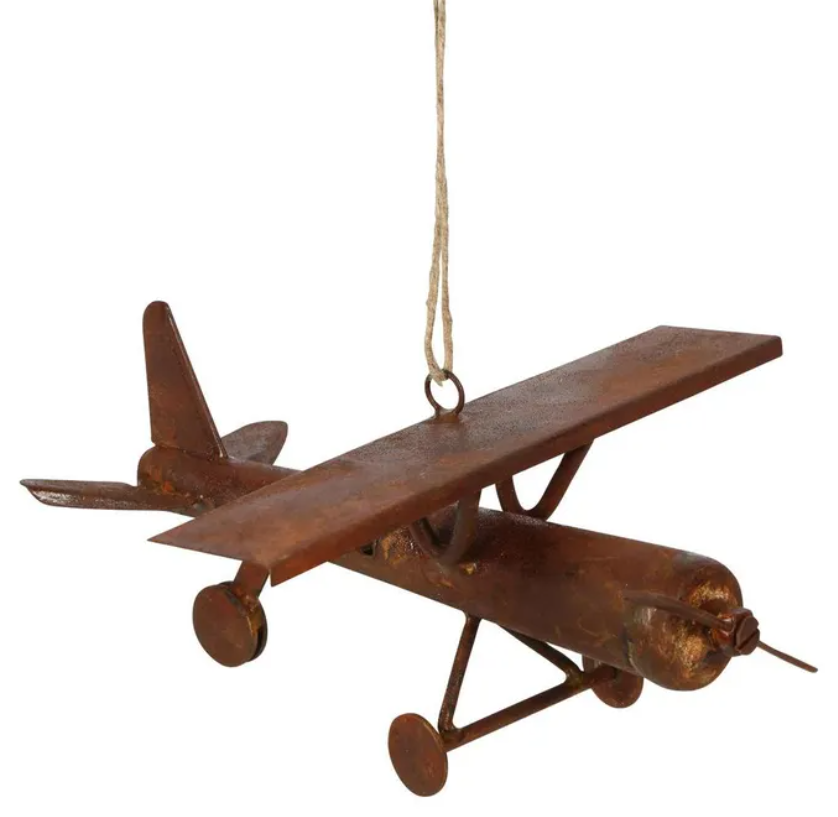 Grenfel Plane Hanging Ornament Rust