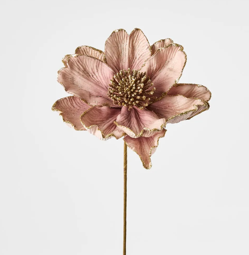 Glitter Edged Flower Stem Pale Pink