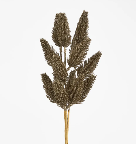 Mini Glitter Pine Bunch Olive Green