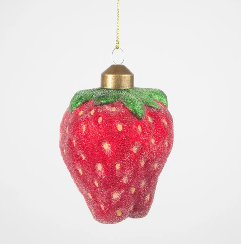 Sugared Strawberry Decoration Large Red