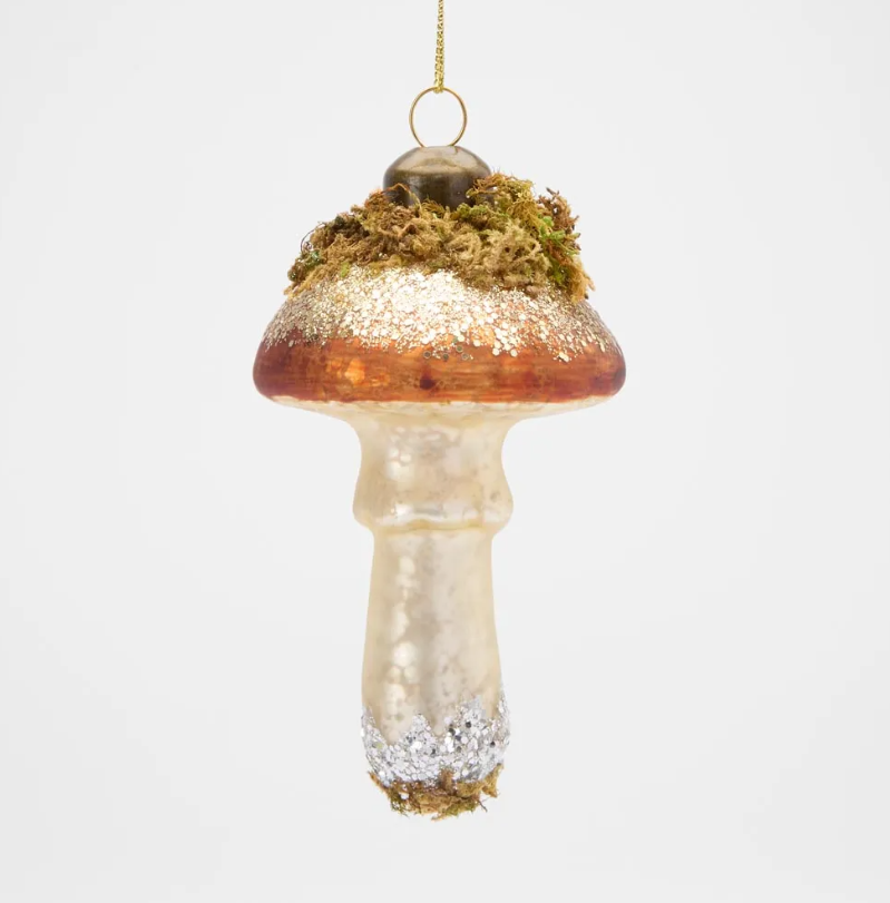 Wild Mushroom Glitter Decoration Bronze
