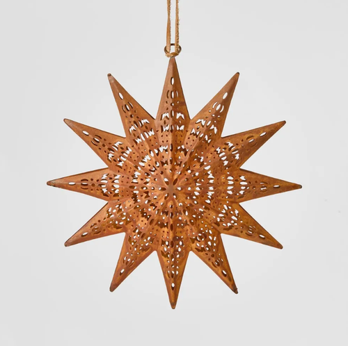 Rusty Etched Star Decoration