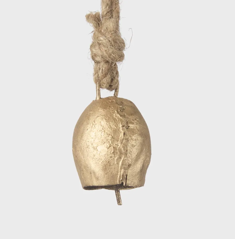 Mini Brass Cow Bell Decoration