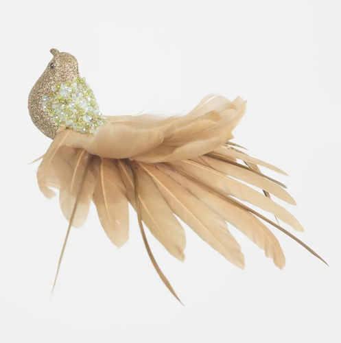 Fantail Glimmer Clip On Bird