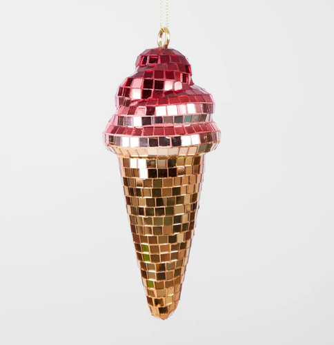 Disco Ice Cream Cone Decoration Fuchsia