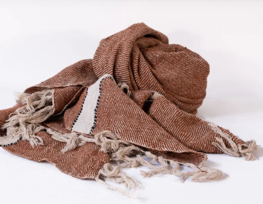 Truman Throw - Rust With Off White And Black