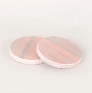 Round Marble Coaster Set - Pink
