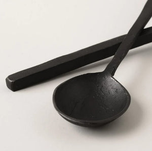 Square Handles Black Spoon