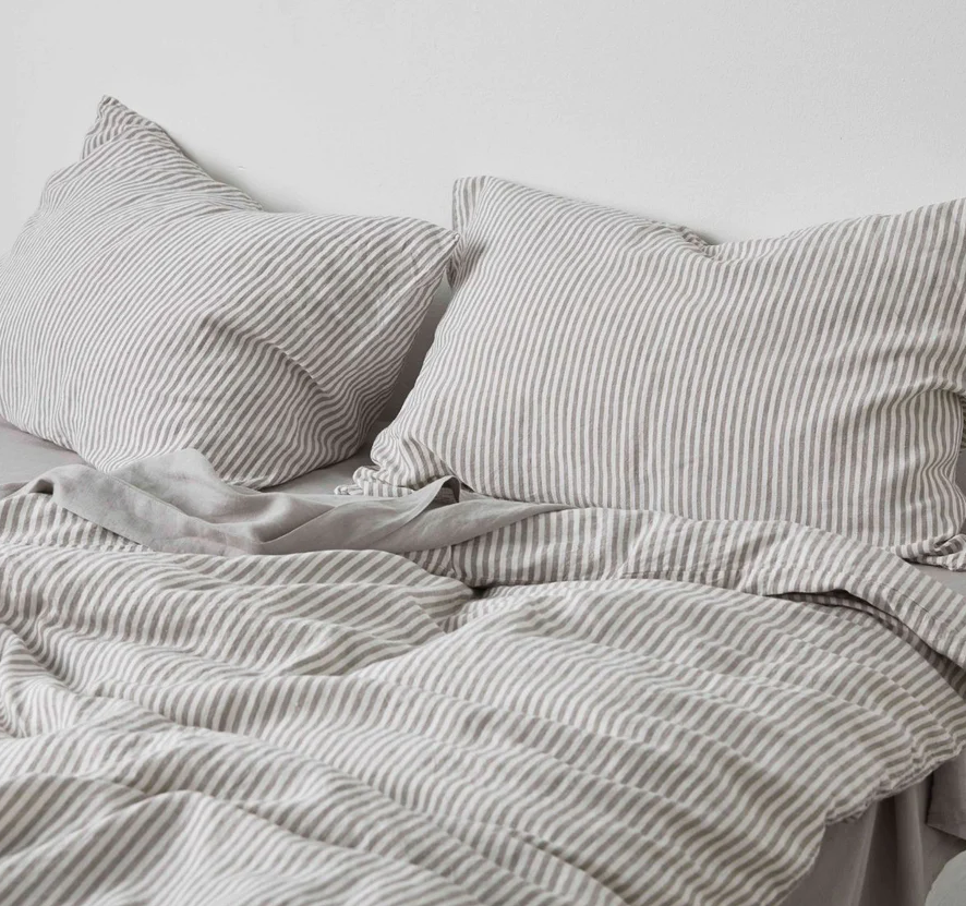 Duvet Cover - Grey & White Stripe