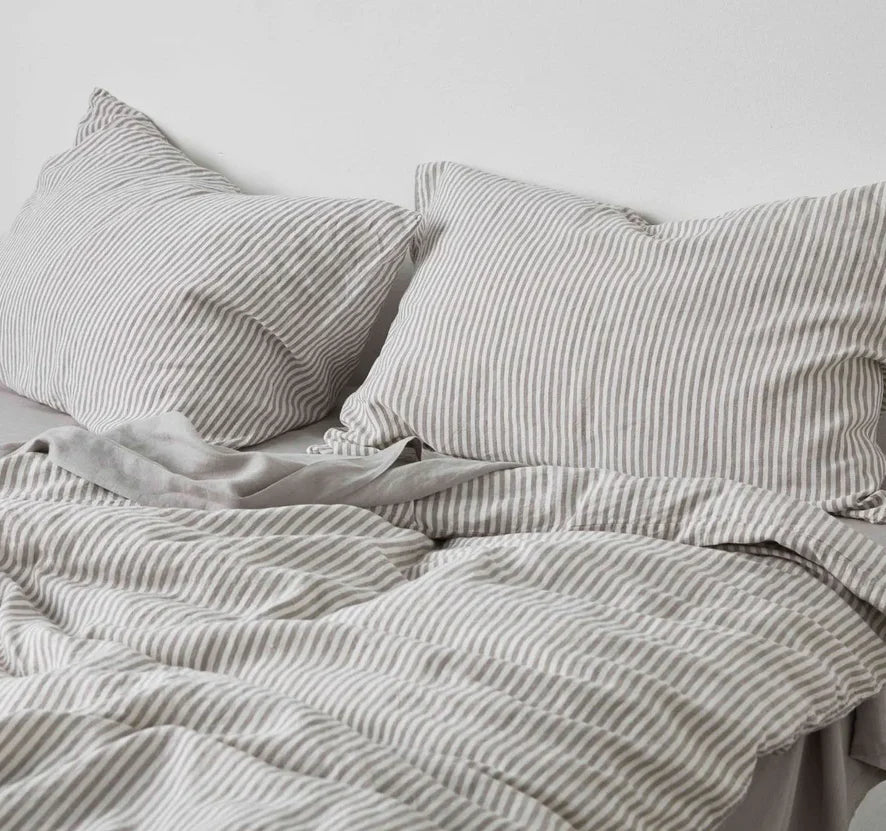 Duvet Cover - Grey & White Stripe