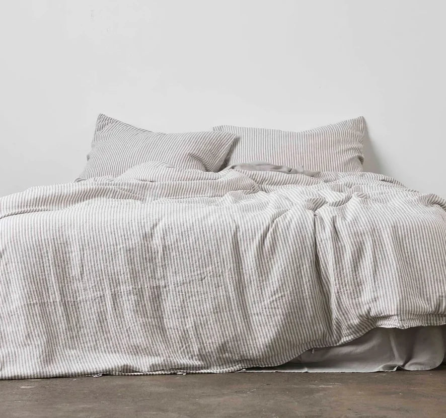Duvet Cover - Grey & White Stripe