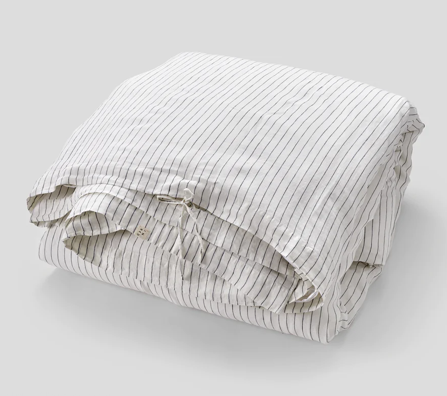 Duvet Cover - Navy Pinstripe