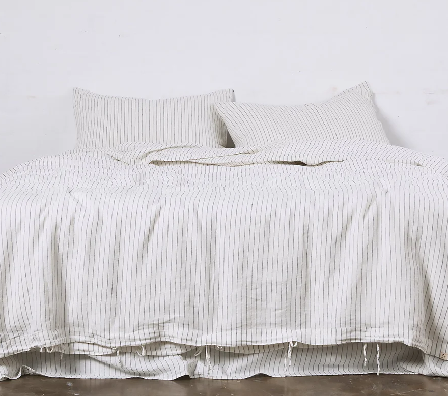Duvet Cover - Navy Pinstripe