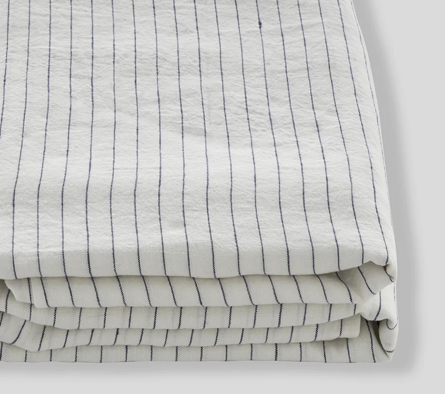 Duvet Cover - Navy Pinstripe