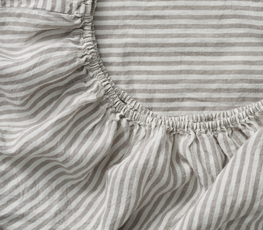 Fitted Sheet - Grey & White Stripe