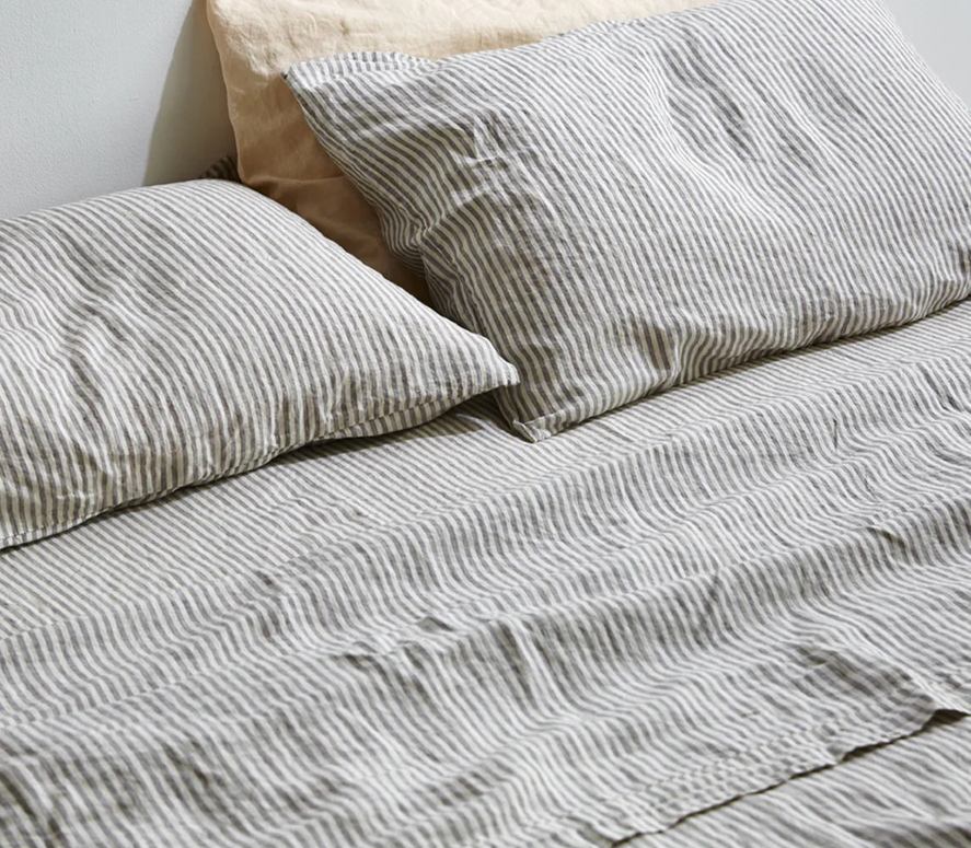 Fitted Sheet - Grey & White Stripe