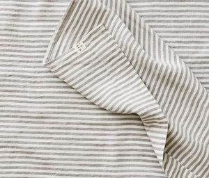 Flat Sheet - Grey & White Stripe