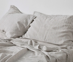 Flat Sheet - Grey & White Stripe