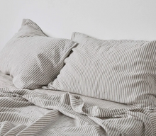 Standard Pillowcase Set - Grey & White Stripe