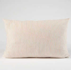 Marina Cushion - White With Nutmeg Stripe