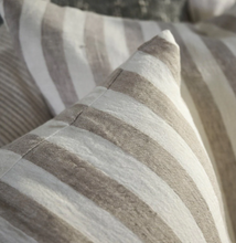 Santi Cushion - White With Natural Stripe