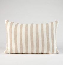 Santi Cushion - White With Natural Stripe