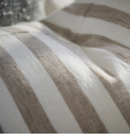 Santi Cushion - White With Natural Stripe