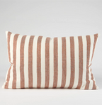 Santi Cushion - White With Nutmeg Stripe