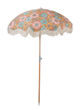 Retro Aqua Floral Umbrella
