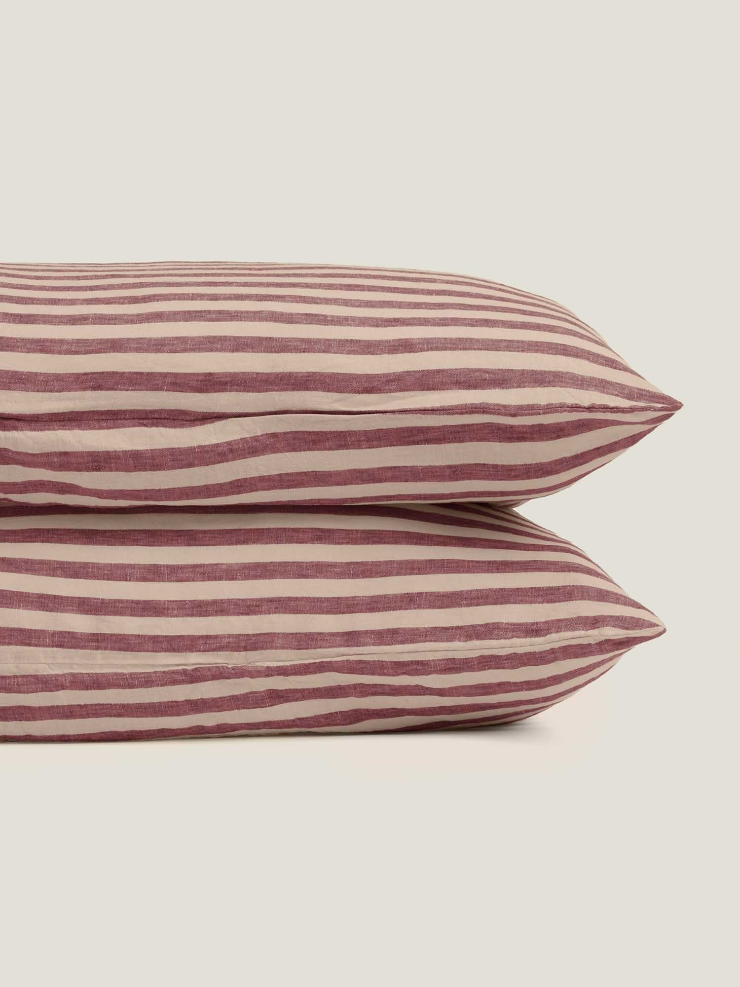 Standard Pillowcase Set - Berry Stripes
