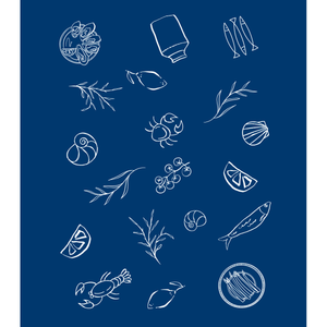 Tea Towel - Amalfi Navy