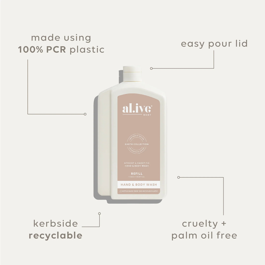 Wash Refill Bottle - Apricot & Sweet Fig