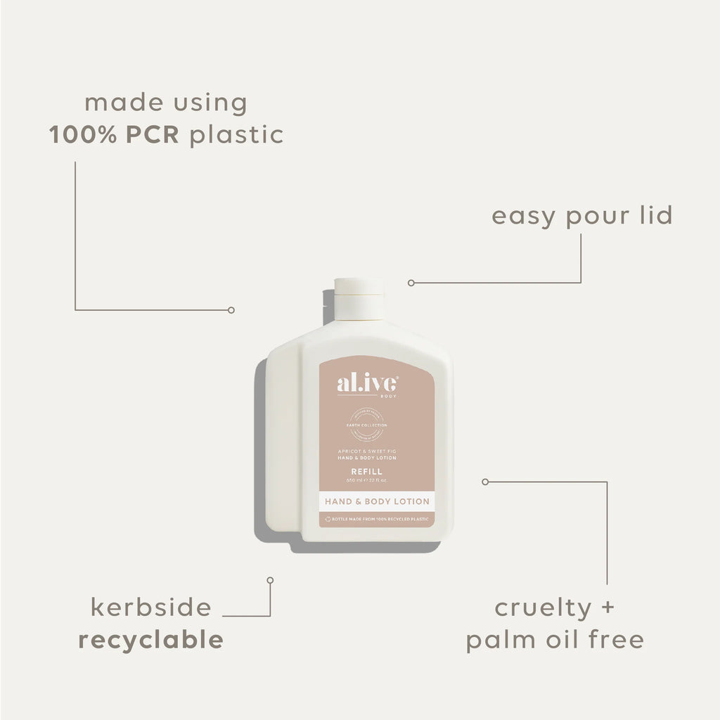 Lotion Refill Bottle - Apricot & Sweet Fig