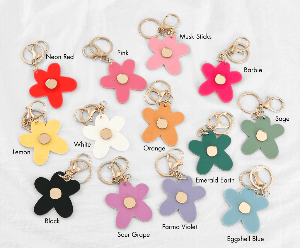 Flower Keychain - White