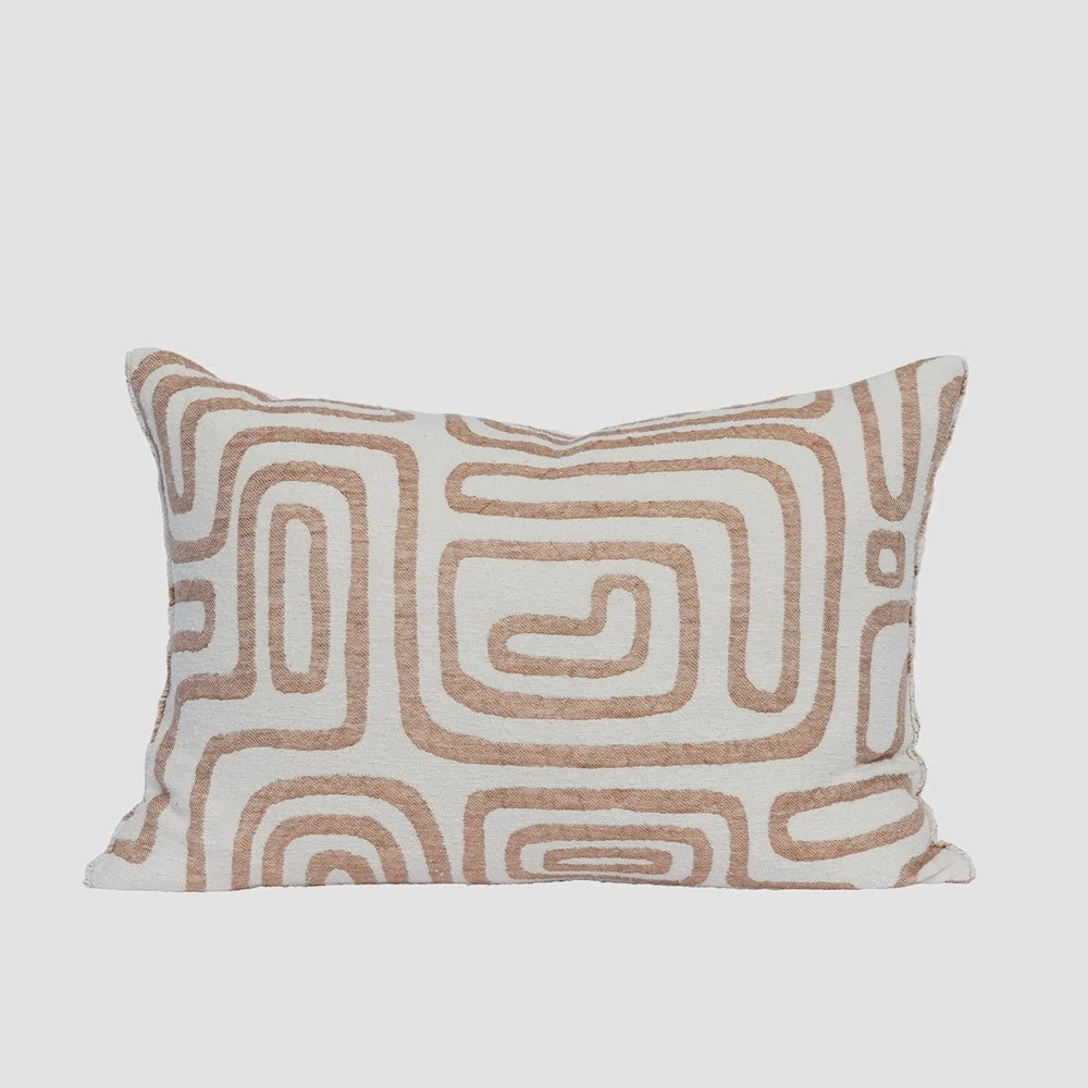 Wander Cushion - White/Nutmeg
