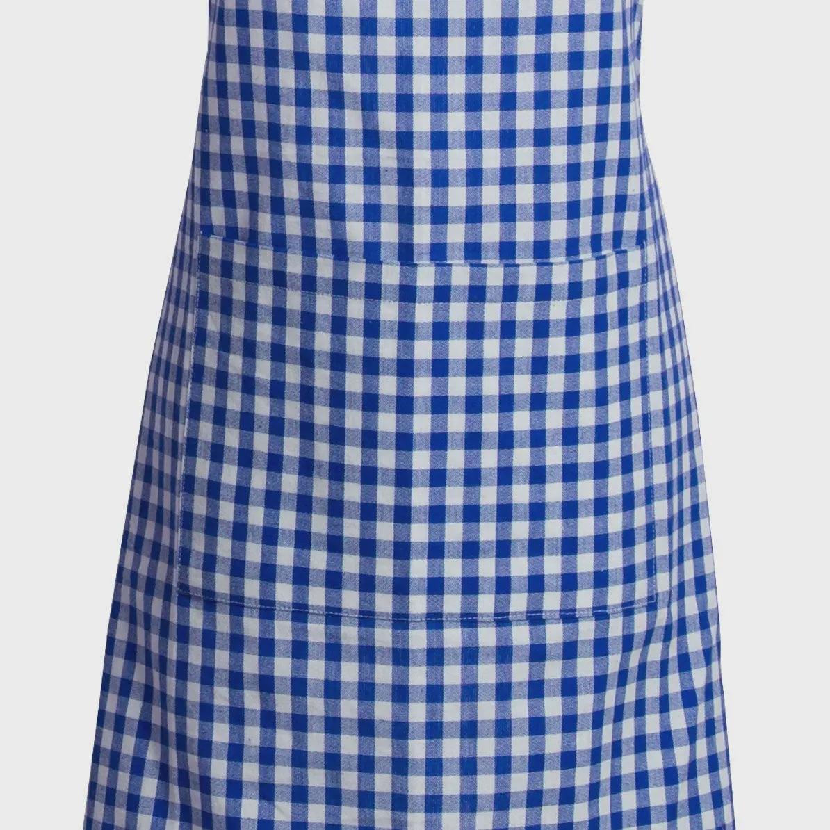 Gingham Check Apron - Blue